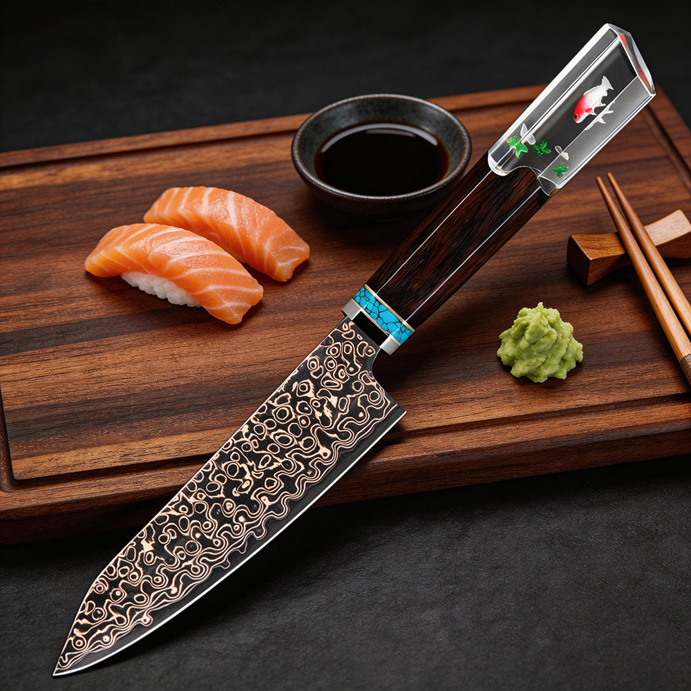 XITUO Premium 5 inch Peeling Knife, Precision Razor-Sharp Kitchen Fruit Knife Made of Super Copper Damascus Steel, Exquisite Handle