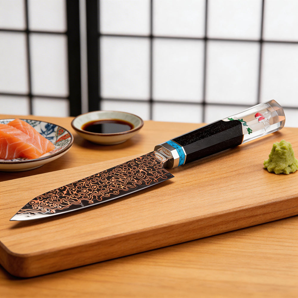 XITUO Premium 5 inch Peeling Knife, Precision Razor-Sharp Kitchen Fruit Knife Made of Super Copper Damascus Steel, Exquisite Handle