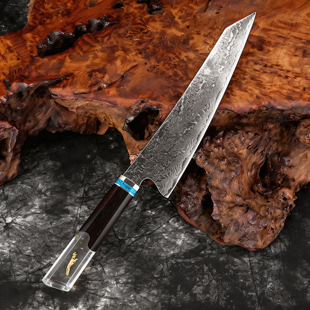 XITUO Damascus 8 Inch Kiritsuke Chef Knife,Hand Forged High Carbon Steel Sharp Kitchen Cutting Knife,Comfortable Ergonomic Handl