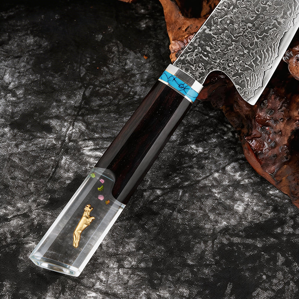 XITUO Damascus 8 Inch Kiritsuke Chef Knife,Hand Forged High Carbon Steel Sharp Kitchen Cutting Knife,Comfortable Ergonomic Handl