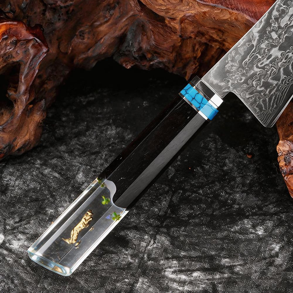 XITUO Damascus Kitchen Utility Knife, 5" Paring Knife VG10 Damascus Steel 67-Layer Blade,Perfect for Peeling,Slicing & Trimming