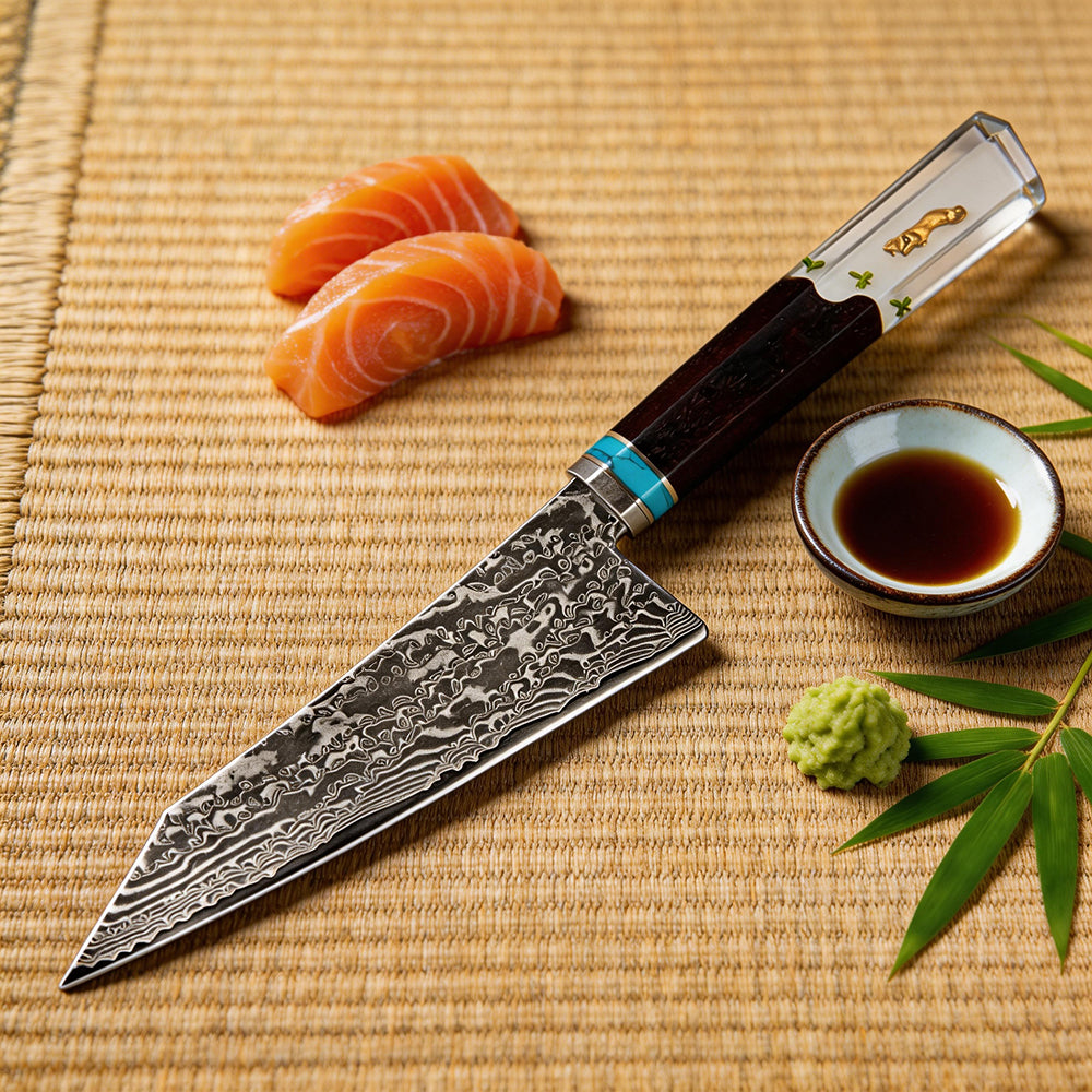 XITUO Damascus Kitchen Utility Knife, 5" Paring Knife VG10 Damascus Steel 67-Layer Blade,Perfect for Peeling,Slicing & Trimming