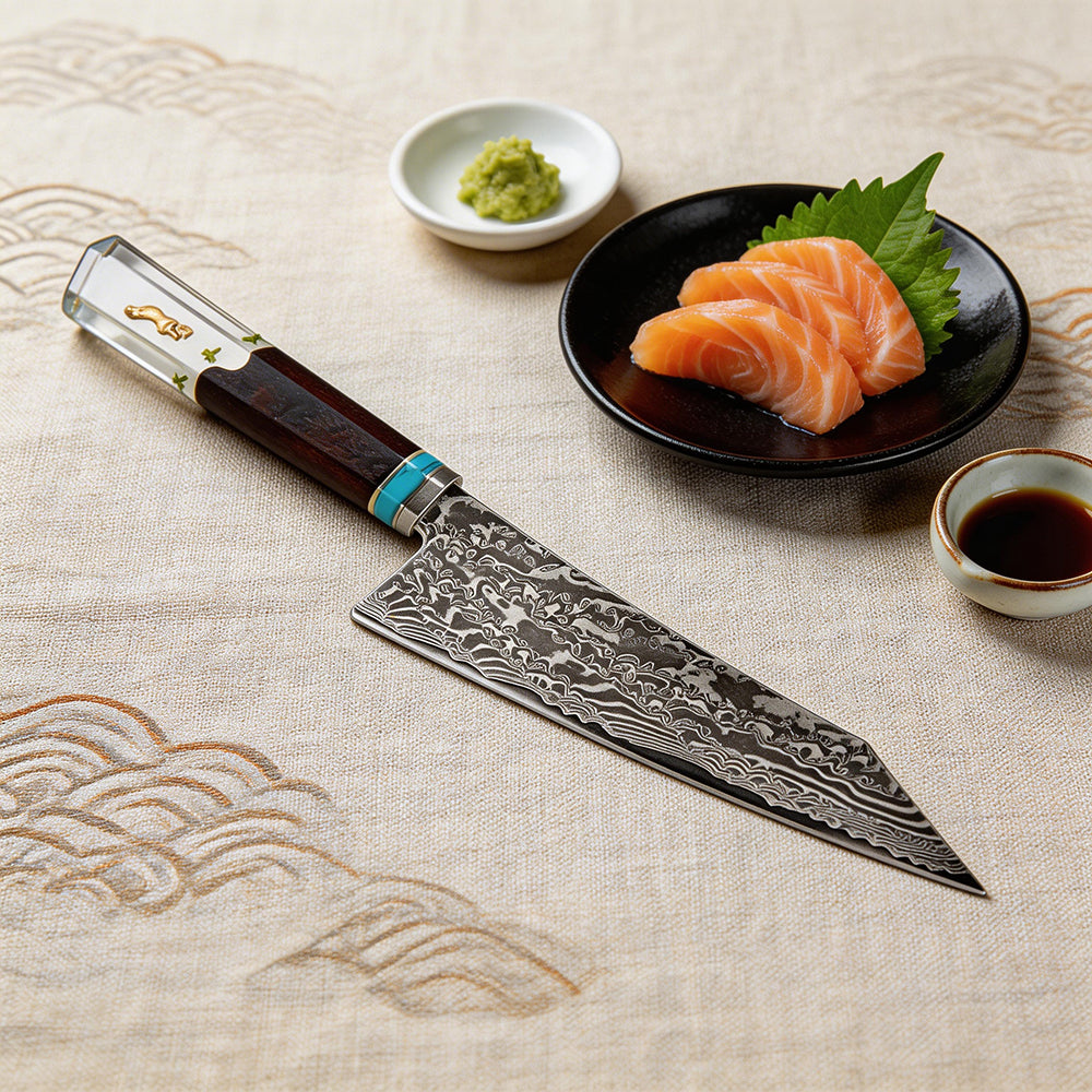 XITUO Damascus Kitchen Utility Knife, 5" Paring Knife VG10 Damascus Steel 67-Layer Blade,Perfect for Peeling,Slicing & Trimming