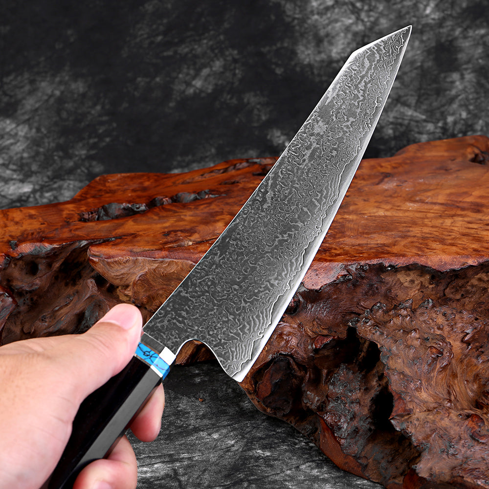 XITUO Damascus 8 Inch Kiritsuke Chef Knife,Hand Forged High Carbon Steel Sharp Kitchen Cutting Knife,Comfortable Ergonomic Handl