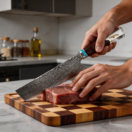 XITUO 7" Nakiri Knife Japanese VG-10 Damascus Steel, Razor Sharp Asian Vegetable & Meat Chopper, Ergonomic Resin & Wood Handle