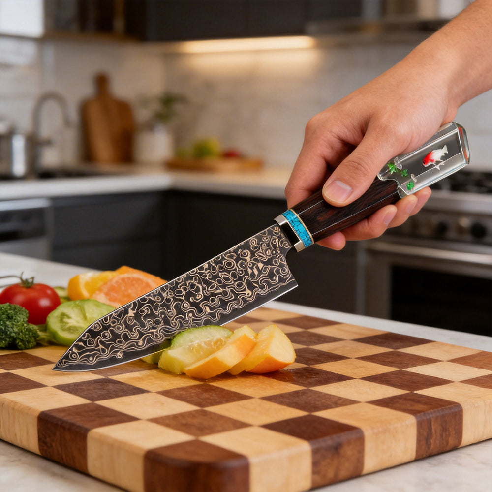 XITUO Premium 5 inch Peeling Knife, Precision Razor-Sharp Kitchen Fruit Knife Made of Super Copper Damascus Steel, Exquisite Handle