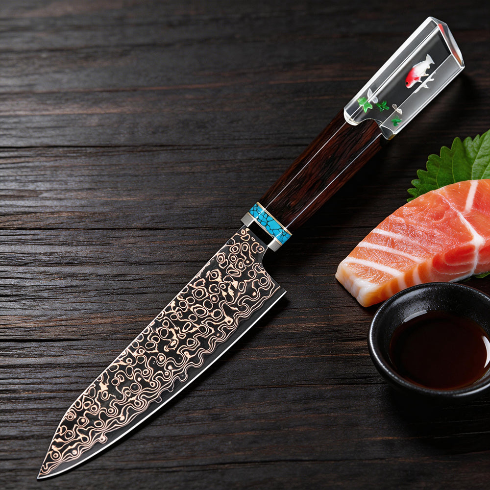 XITUO Premium 5 inch Peeling Knife, Precision Razor-Sharp Kitchen Fruit Knife Made of Super Copper Damascus Steel, Exquisite Handle